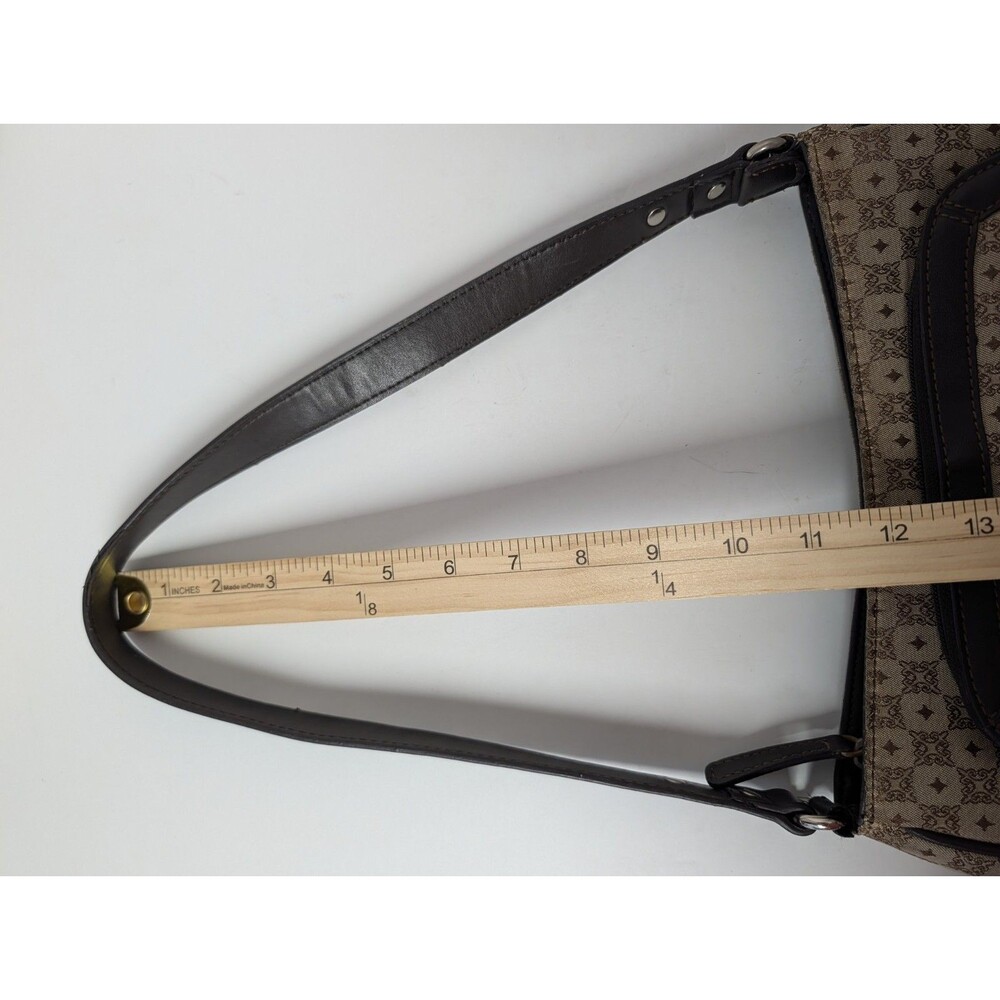 VTG Y2K Liz Claiborne Villager Monogram Shoulder Bag Baguette Tan Brown Purse - Picture 13 of 15